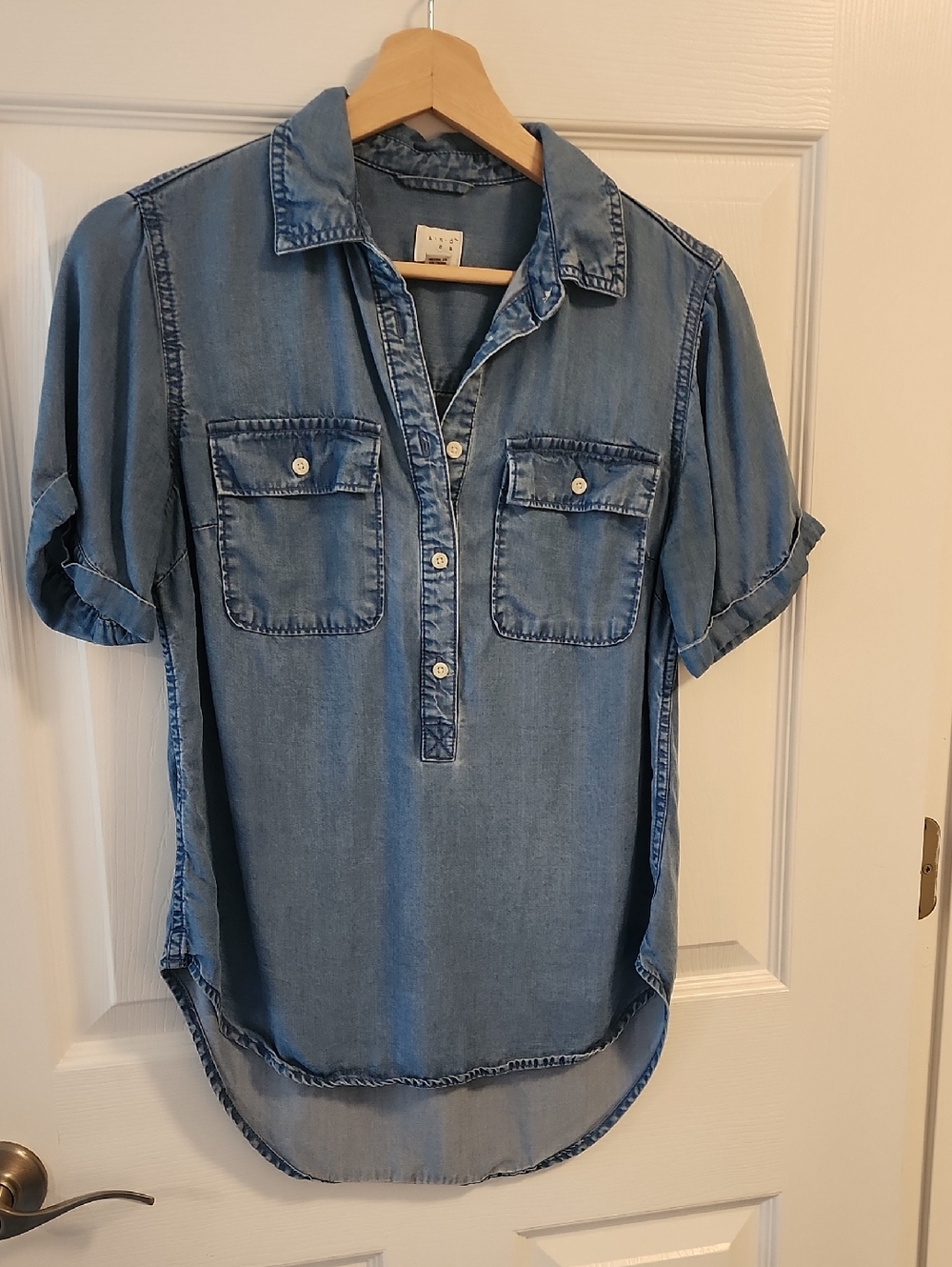 a new day Light Blue Denim Button-Up Shirt